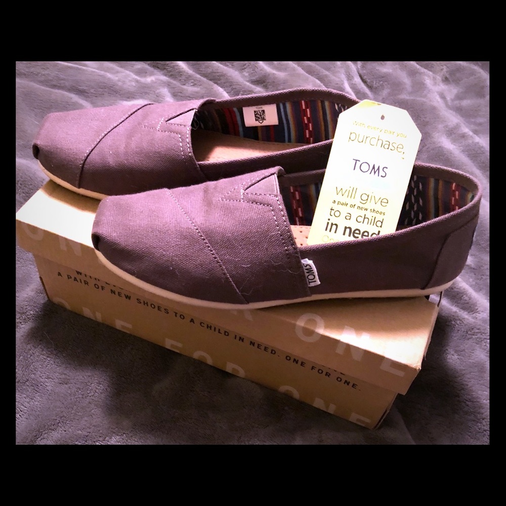 TOMS Canvas Slip On Flats (Ash/Gray)